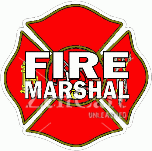 Fire Marshal maltese Cross Decal