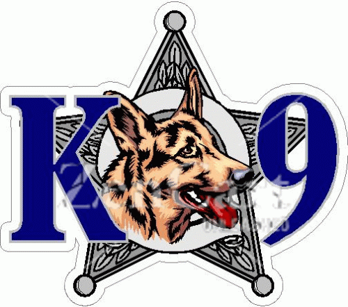 Police / Sheriff 5 Point Badge K-9 Decal