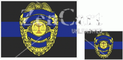 Blue Line Police Shield Decal