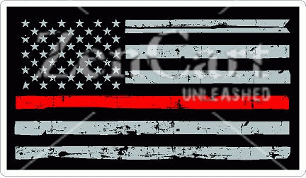 Thin Red Line U.S. Flag Distressed Reverse Decal