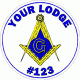 Custom Masonic Decal w/ Lodge Name & Number