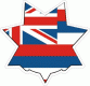Hawaii Flag 7 Point Badge Decal