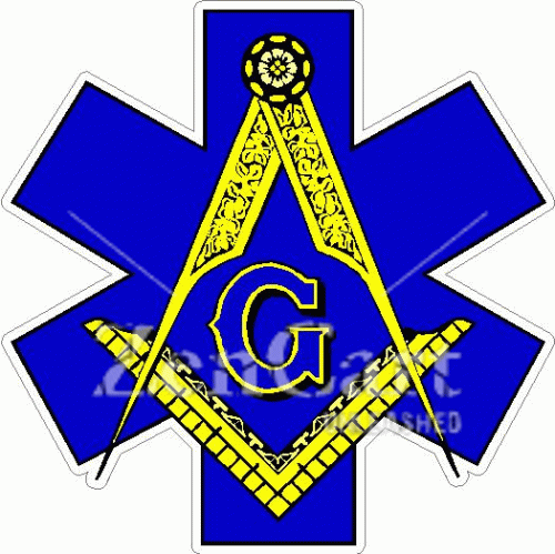 Masonic Square & Compass Star Of Life Decal