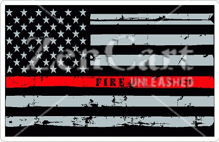 Thin Red Line Distressed Flag Firefighter Decal