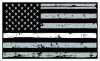 Distressed Flag White Line EMS Decal