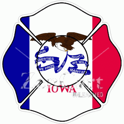 State Of Iowa Maltese Cross Decal