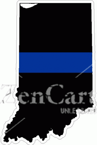 State of Indiana Thin Blue Line Decal