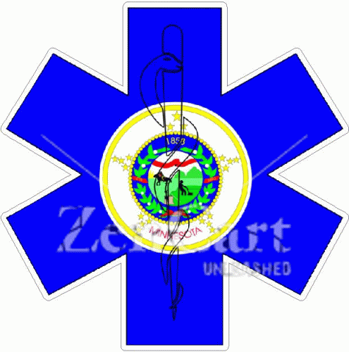 State Of Minnesota Star Of Life Decal