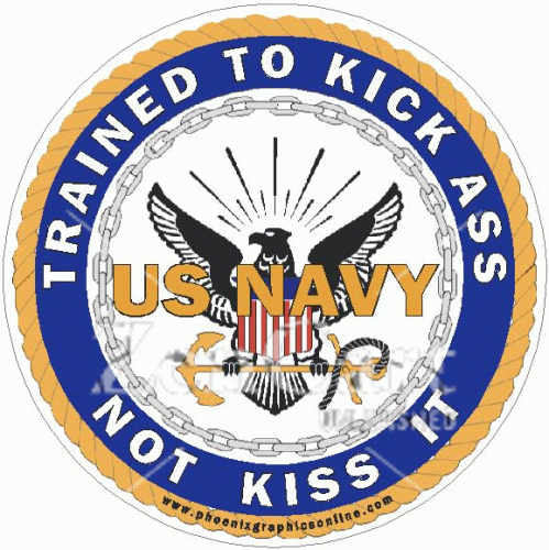 US Navy Trained To Kick Ass Decal