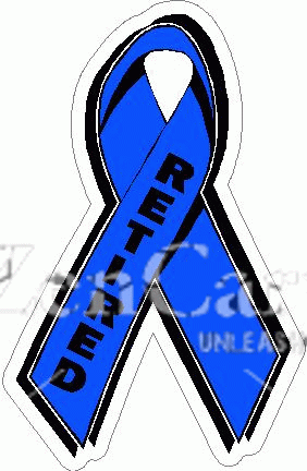 Thin Blue Line Retired Ribbon Decal