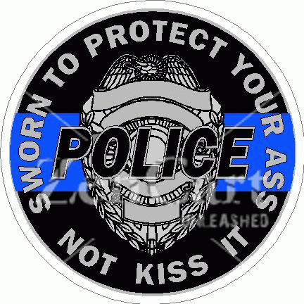 Police Sworn To Protect Blue Line Shield Decal
