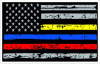 Thin Yellow Blue Red Line Distressed Flag Decal