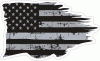 Distressed Tattered Subdued US Flag Decal