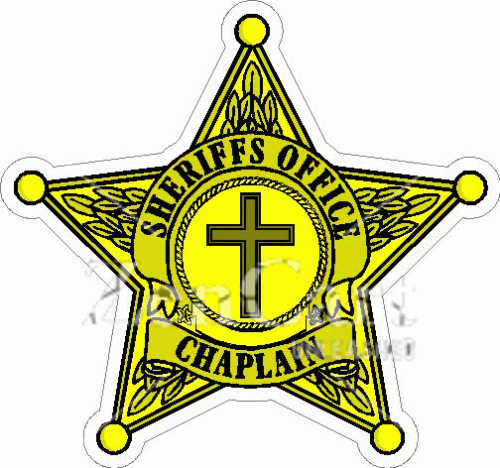 Sheriffs Office Chaplain 5 Point Badge Decal