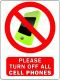 Please Turn Off All Cell Phones Decal