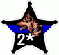 2 Ass To Risk Thin Blue Line 5 Point Star K-9 Decal