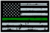 Thin Green Line Distressed Subdued Flag Decal