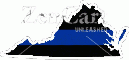 State of Virginia Thin Blue Line Decal