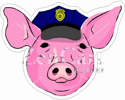 Pink Pig Police Decal