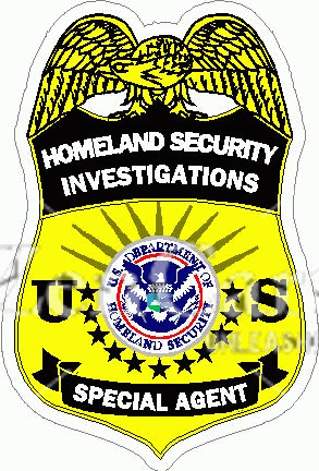 Homeland Security Investigations Badge Decal Yellow