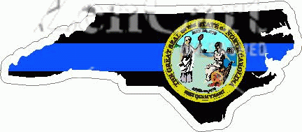 Thin Blue Line North Carolina w/ State Seal Decal