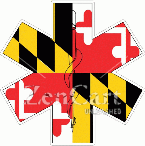 State Of Maryland Star Of Life Decal