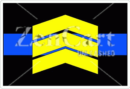 Thin Blue Line Yellow Sergeant Chevrons Decal