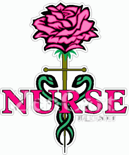 Nurse Caduceus w/ Rose Decal