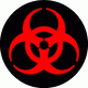 Biohazard Black / Red Round Decal