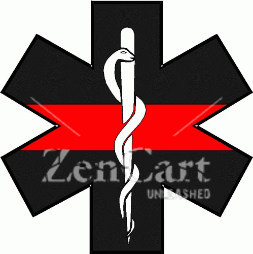 Star of Life Thin Red Line Decal