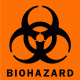 Biohazard Orange / Black Square Decal