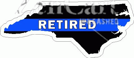 North Carolina Thin Blue Line Retired Decal