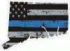 Blue Line Distressed Flag Connecticut Decal