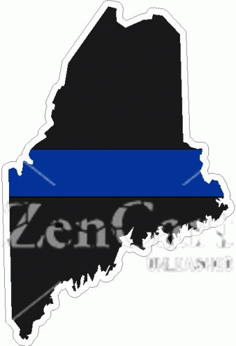 State of Maine Thin Blue Line Decal