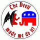 Republican The Devil Made Me Do It Decal