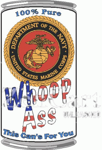 A Can Of U.S. Marine Whoop Ass Decal