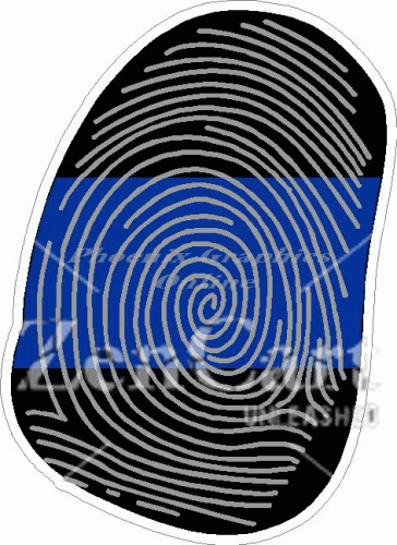Thin Blue Line Police Fingerprint Decal