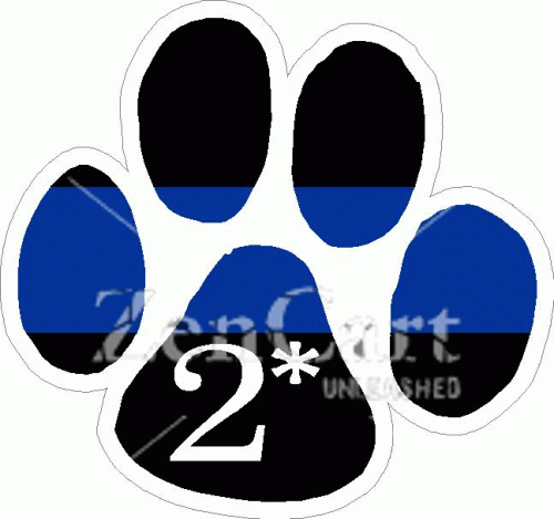 2 Ass To Risk Thin Blue Line K-9 Paw Deca