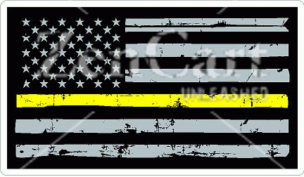 Thin Yellow Line Dispatcher US Flag Distressed Decal