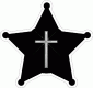 Police 5 Point Badge with Cross Decal