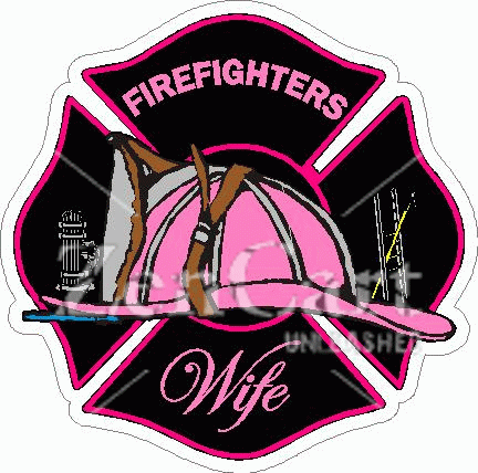 Firefighters Wife Pink Helmet Decal