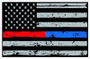 Thin Red Blue Line Distressed Flag Decal