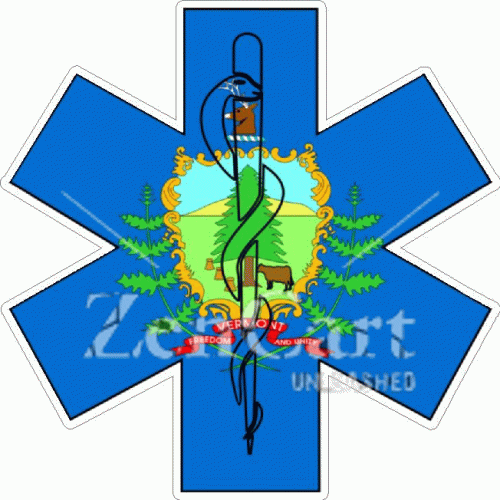 State Of Vermont Star Of Life Decal
