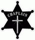 Police Chaplain 6 Point Badge with Cross Decal