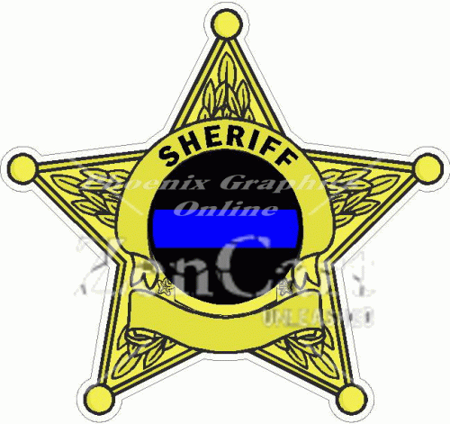 Sheriff Blue Line Badge Decal
