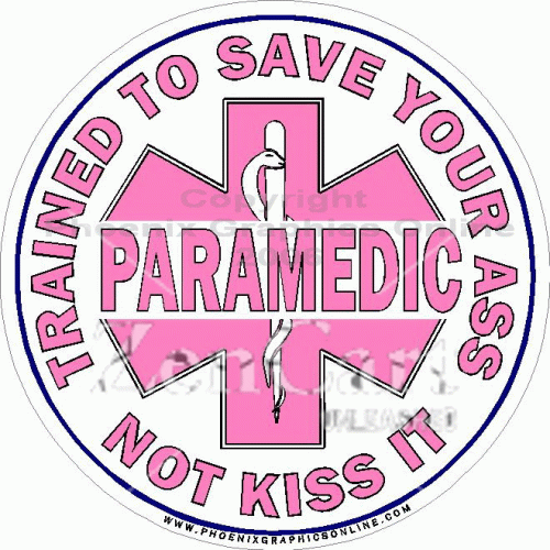Paramedic Trained To Save Your Ass Not Kiss It Decal