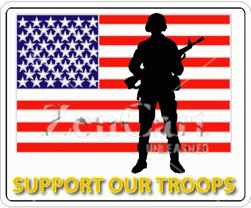 Support Our Troops American Flag Decal