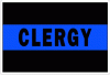 Thin Blue Line Clergy Black Text Decal