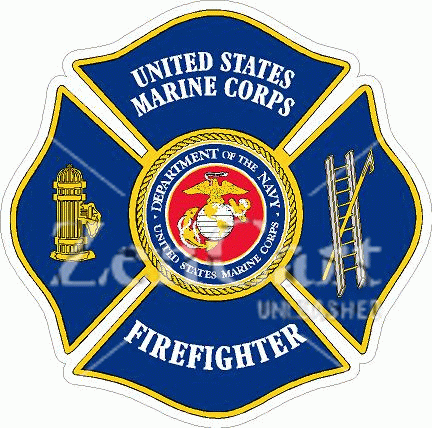 US Marine Corps Firefighter Maltese Cross Decal
