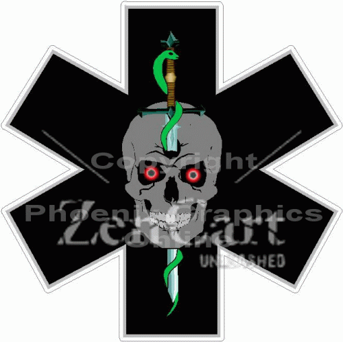 Subdued Tactical Medic Star of Life Skull Decal